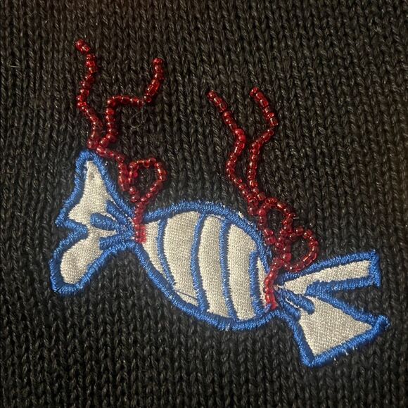 VTG 80s Xmas Christmas Sweater Shoulder Pads Holiday P2P:23” L:29.5” - Picture 11 of 14